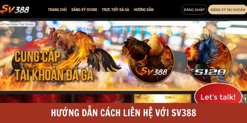 Hướng dẫn liên hệ SV388 qua chat trực tiếp trên trang chủ